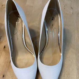 jessica simpson white heels